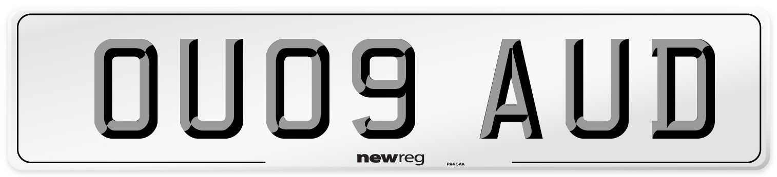 OU09 AUD Number Plate from New Reg